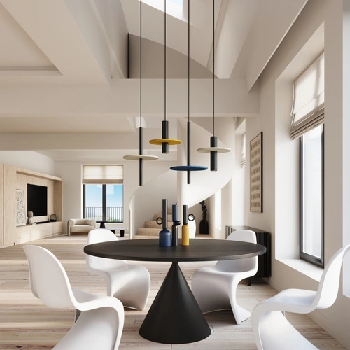 Závěsné svítidlo FELTRO 1 černé béžové moderní do obýváku a jídelny 30 cm