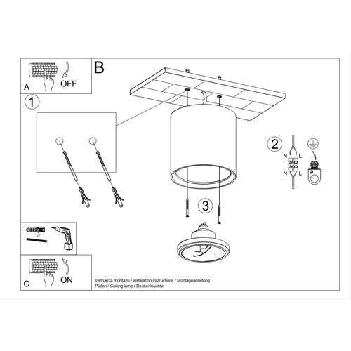 Bílý keramický stropní plafon Kalu moderní do obýváku, kuchyně a ložnice Sollux
