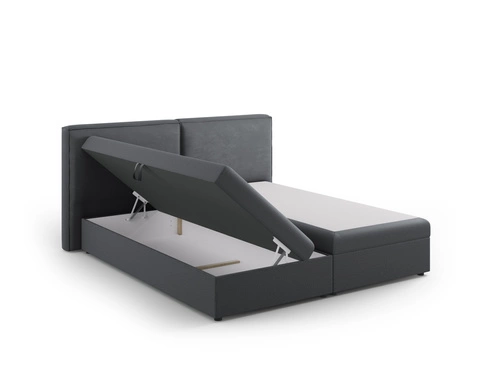 Čalouněná postel do ložnice s úložným prostorem Jodie 160x200 šedá moderní glamour