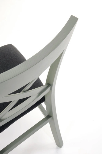 Dřevěná jídelní židle Tutti Intesi moderní zeleně čalouněná do jídelny a obýváku