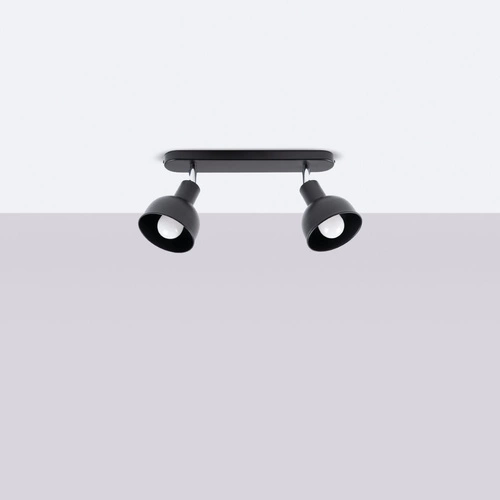 Stropní svítidlo ELBA 2 černé loftové kovové nastavitelné do obýváku a ložnice SOLLUX