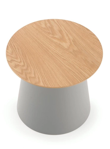 Konferenční stolek Alter kulatý moderní skandinávský přírodní šedý do obýváku 49 cm