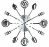 Moderní nástěnné hodiny Cutlery Atmosphera stříbrné 38 cm tiché do kuchyně nebo jídelny