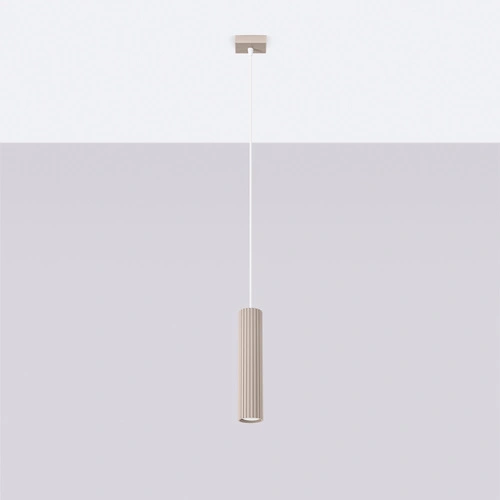 Závěsné svítidlo KARBON 1 taupe moderní béžové nad kuchyňský ostrůvek nebo stůl
