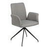 Čalouněná jídelní židle Naya Actona moderní šedá s područkami na černých nohách