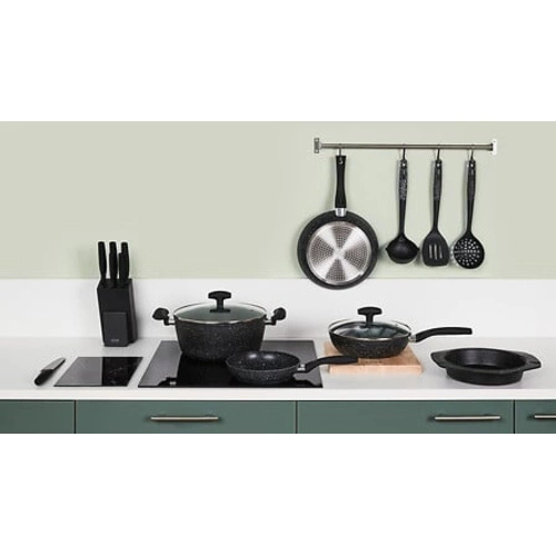 Kovaný hliníkový hrnec 28 cm černý