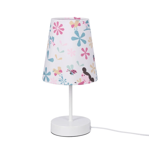 Dětská noční lampička Girl moderní bílá s textilním stínidlem CANDELLUX 31 cm