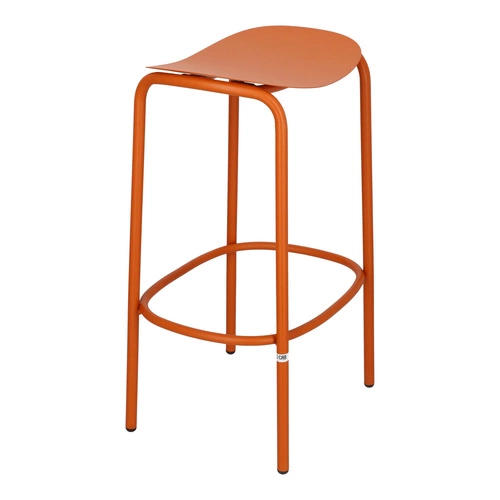 Kovová barová stolička Trick 65 cm oranžová moderní do kuchyně a k ostrůvku bez opěradla