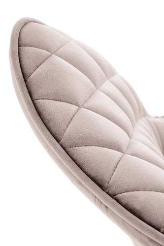 Otočená čalouněná jídelní židle z béžového veluru Veroniq Intesi moderní do jídelny a obýváku