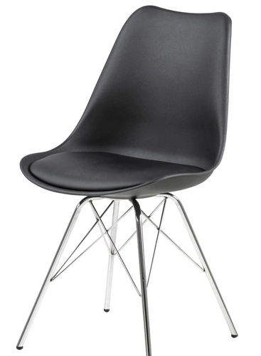 Jídelní židle Eris Actona černá z plastu moderní snadno čistitelná