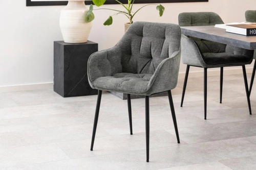 Čalouněná jídelní židle s područkami Brooke antracitová moderní Actona