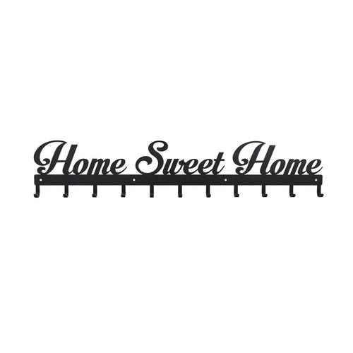 Nástěnný věšák do předsíně Sweet Home černý kovový moderní Intesi 80 cm