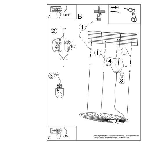 Závěsná lampa LEHDET bílá