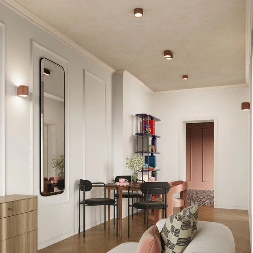 Stropní svítidlo AURA 2 moderní kulaté kávové do obýváku a kuchyně hliník