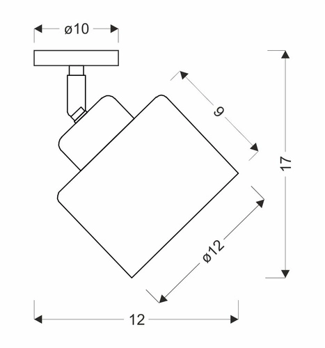 Stropní bodové svítidlo Wama černé 1x40W E27 stínidlo černé+stříbrné