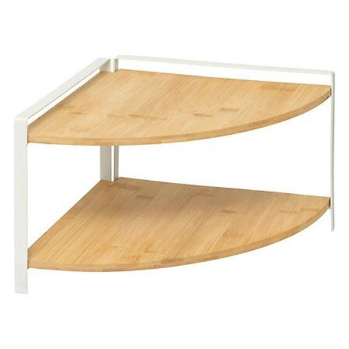 Ordera dvouúrovňová rohová kuchyňská police dřevěná bílá skandinávský styl 5five simply smart