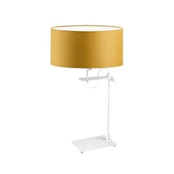 Stolní lampa Alaska stínidlo hořčicové stojan bílý