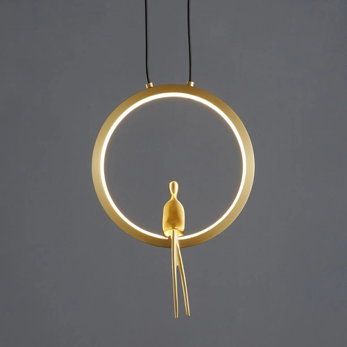 Závěsné LED svítidlo AMICI zlaté 27 cm moderní do obýváku a nad jídelní stůl Step into Design