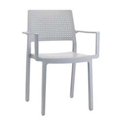 Zahradní židle Emi SCAB Design šedá z plastu stohovatelná s područkami snadné čištění
