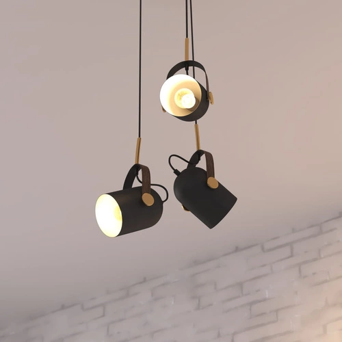 Závěsné svítidlo Bil černé 3bodové industriální do obýváku, kuchyně nebo nad stůl Atmosphera