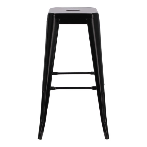 Barová stolička Paris 75 cm černá kovová bez opěradla do kuchyně a k ostrůvku inspirovaná Tolix industriální