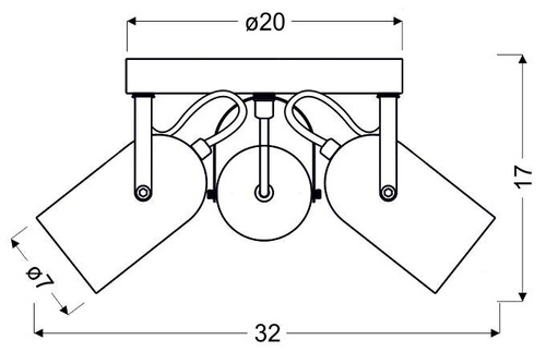 Šedý moderní stropní plafon kovový kulatý otočný do obýváku a kuchyně