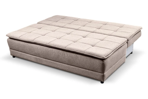 Rozkládací pohovka Mikkeli béžová s funkcí spaní do obýváku skandinávský styl 2místná