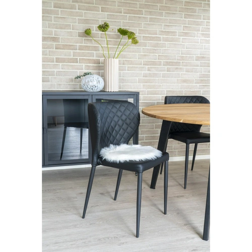 Kulatý polštář na židli z umělé kožešiny bílý 35 cm do obýváku House Nordic