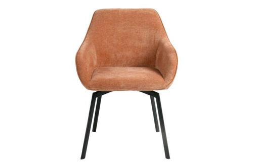 Otočená čalouněná židle Clara Actona hnědá s područkami do jídelny moderní