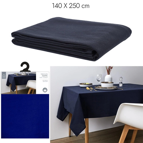 Modrý obdélníkový ubrus Flow 140x250 cm moderní polyester do jídelny Intesi
