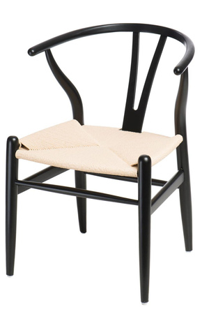 Židle Wicker Color přírodní/černá inspirovaná Wishbone
