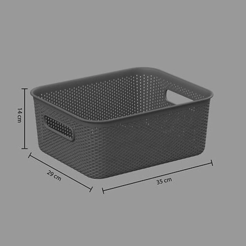 Úložný koš na hračky s puntíky 11 l tmavě šedý s úchyty 5five simply smart