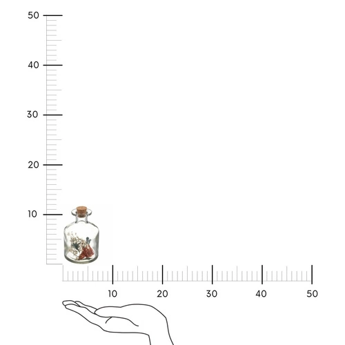 Láhev se sušenými květinami 8x11 cm růžový květ