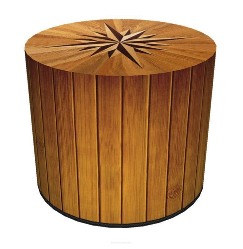 Kulatý taburet Kompas Intesi moderní čalouněný do obýváku nebo ložnice hnědý 40 cm