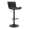 Barová židle Aland černá moderní s opěrkou otočná výškově nastavitelná do kuchyně a k ostrůvku Intesi
