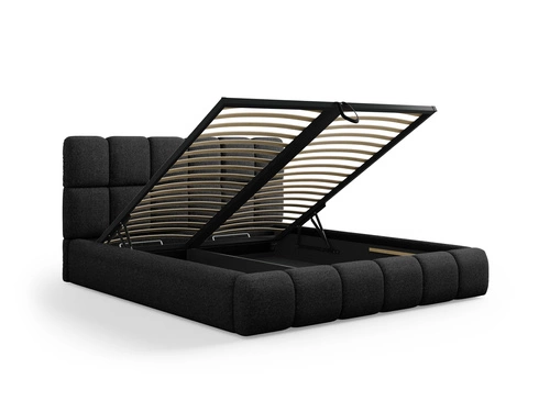 Čalouněná postel Bellis 140x200 černá s úložným prostorem moderní glamour do ložnice
