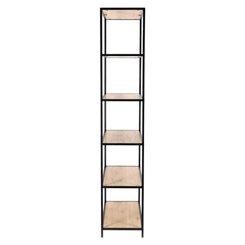 Knihovna Oxford IV moderní loftová do obýváku 77 cm dub a černý kov Intesi