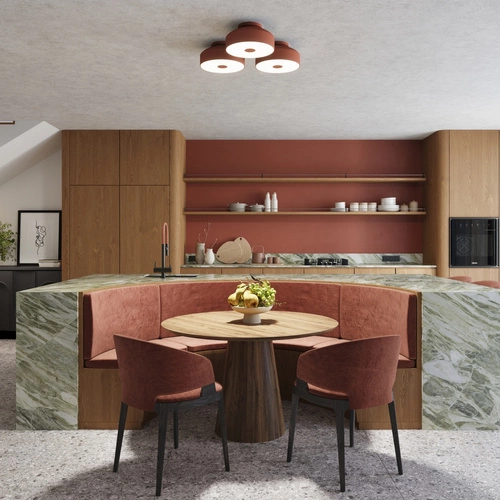 Stropní svítidlo OMIQ okrově červené