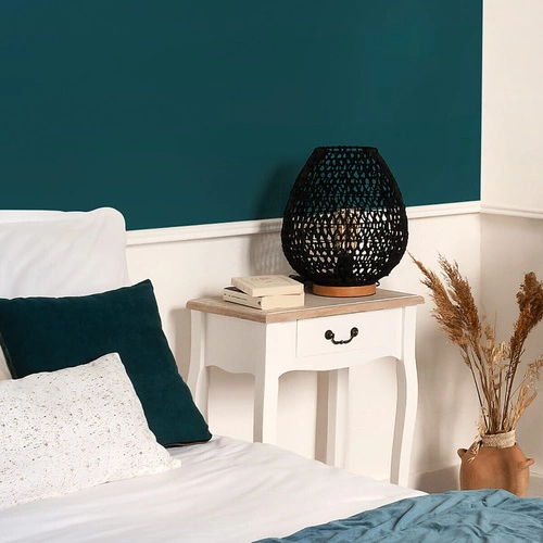 Noční lampička Etel černá Atmosphera skandinávská s papírovým stínidlem do ložnice nebo obýváku