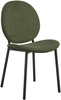 Židle Cliff zelená do jídelny moderní čalouněná na černých nohách