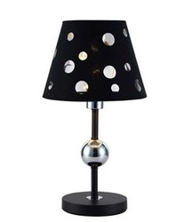 Noční stolní lampa glamour Batley černá s kovovým stínidlem do ložnice a obývacího pokoje Ledea 44 cm