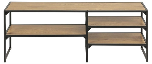 Industriální TV stolek 120 cm Seaford do obýváku dub přírodní a černá Actona