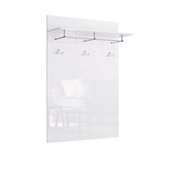 Nástěnný věšák Bella bílý lesk moderní s policemi do předsíně Intesi