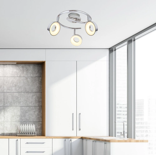 Spirálová stropní lampa Isla 3x4W LED chrom 3000K
