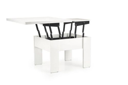 Rozkládací jídelní stůl Begrad bílý, moderní s nastavitelnou výškou