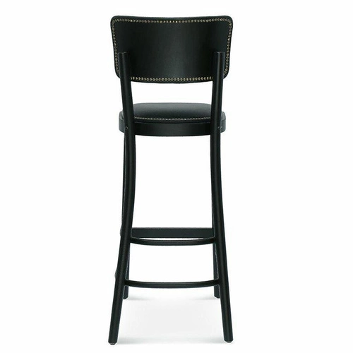 Čalouněný barový stoliček s opěrkou Novo FAMEG dřevěný skandinávský na míru do kuchyně 78 cm