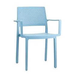 Zahradní plastová židle modrá s područkami stohovatelná Emi SCAB Design