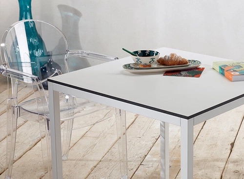 Jídelní stůl Mirto 120x80 cm bílý moderní kovový snadno čistitelný SCAB Design