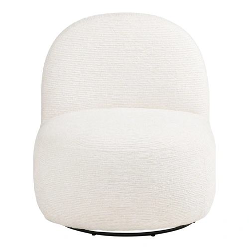 Otočná křesla Milo do obývacího pokoje, moderní skandinávský styl, barva ecru