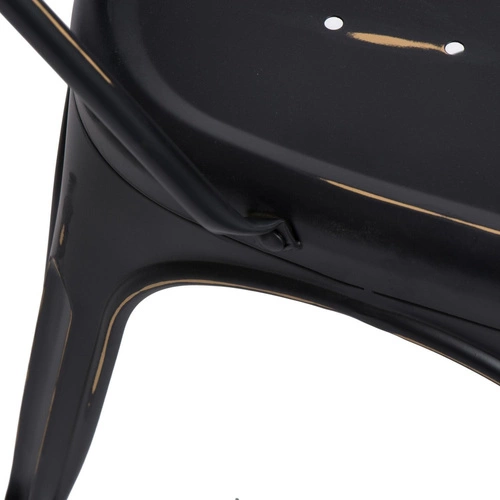 Kovová židle Paris černá industriální do jídelny a kuchyně D2.DESIGN stohovatelná